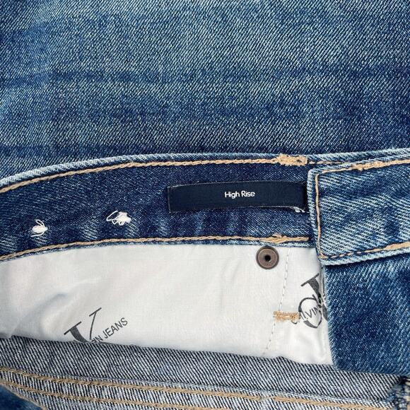 NEW Calvin Klein High Rise Cut-off Blue Denim Short Women's Size 10/30‎ Ripped - Picture 3 of 9